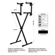 2-deks,  X-stijl keyboardstatief