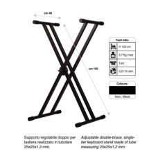 Dubbele buis X-stijl keyboardstatief