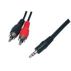 Kabel stereo minijack naar cinch plug 15 meter
