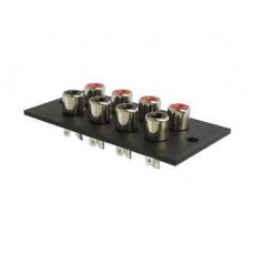 RCA CHASSIS, 4x 2x RCA PLUG FEMALE, 75 x 35mm