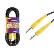 GUITAR CABLE PRO, 2x 6.35mm JACK MONO MALE YELLOW